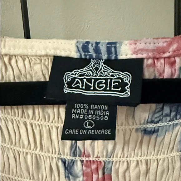 Angie NWT Floral Puff Sleeve Dress Size L - Picture 2 of 6